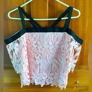 Topshop pink lace top